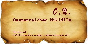 Oesterreicher Miklós névjegykártya